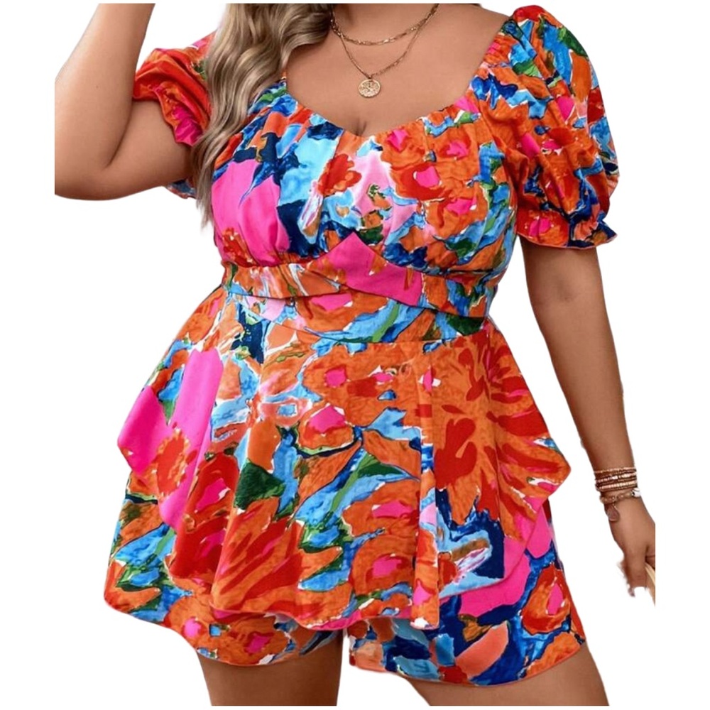 SHEIN Colorful Floral Romper